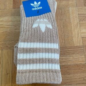 adidas Men's Beige and White Athletic Socks